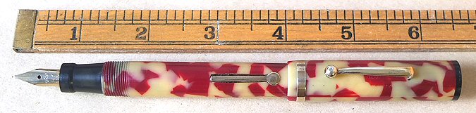 Red & Cream Art Deco pen